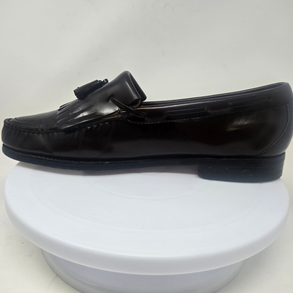 SAS Mens Cordovan Leather Kiltie Tassel Loafers Handsewn‎ Burgundy Dress Shoes - Picture 7 of 9